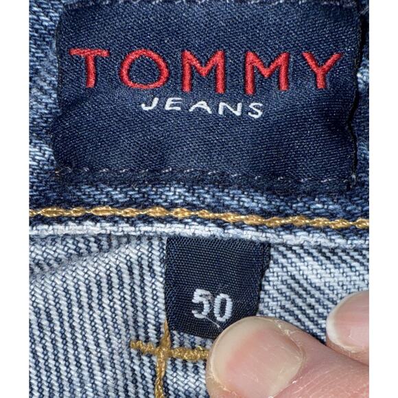 Vintage Tommy Hilfiger Tommy Jeans Men’s Jean Shorts Big Tommy Patch Size 50 - Picture 4 of 6